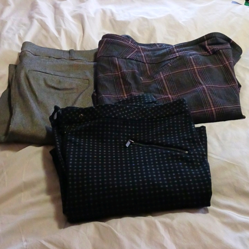 Lot of 3.  Lane Bryant/ Time/Terra & Sky. 2 dress pants and 1 capri. 18W Plus
